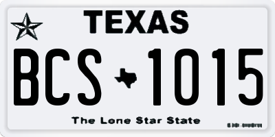 TX license plate BCS1015