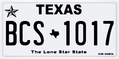 TX license plate BCS1017