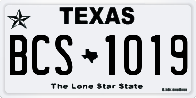 TX license plate BCS1019