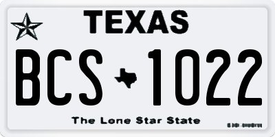 TX license plate BCS1022