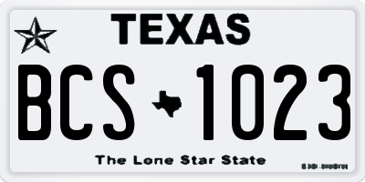 TX license plate BCS1023