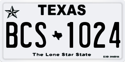 TX license plate BCS1024