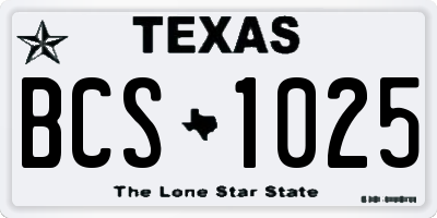 TX license plate BCS1025