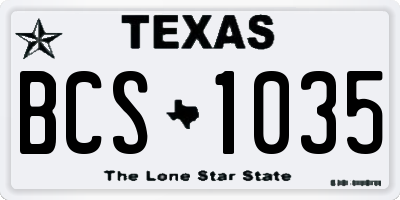 TX license plate BCS1035