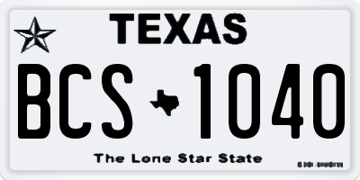 TX license plate BCS1040