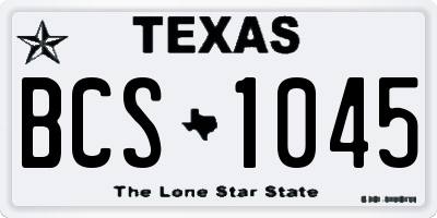 TX license plate BCS1045