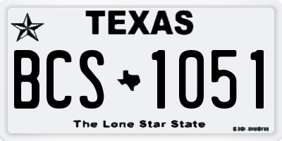 TX license plate BCS1051