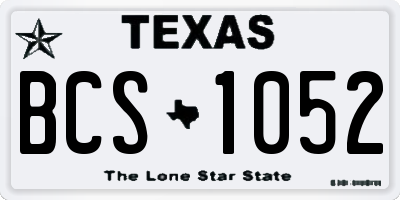 TX license plate BCS1052