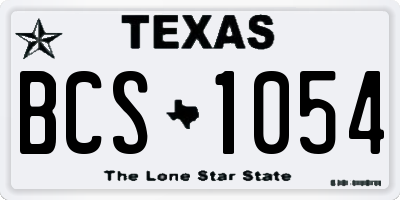 TX license plate BCS1054