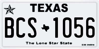 TX license plate BCS1056