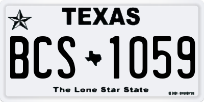 TX license plate BCS1059
