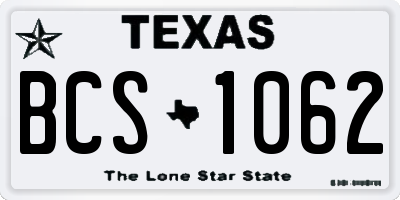 TX license plate BCS1062