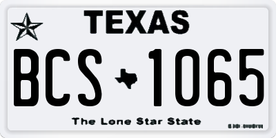 TX license plate BCS1065