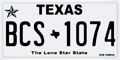 TX license plate BCS1074