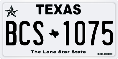 TX license plate BCS1075