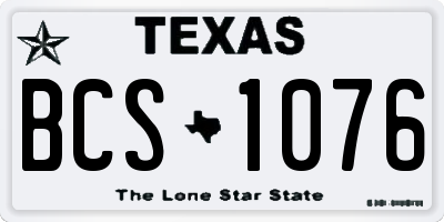 TX license plate BCS1076