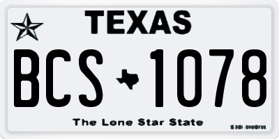 TX license plate BCS1078