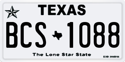 TX license plate BCS1088