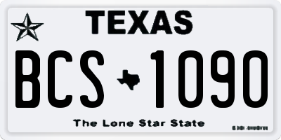TX license plate BCS1090