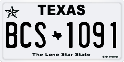 TX license plate BCS1091