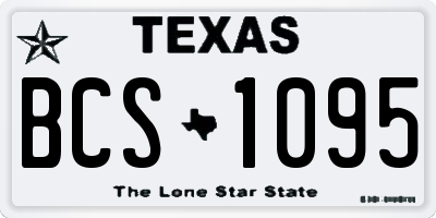 TX license plate BCS1095