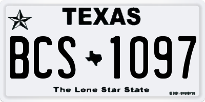 TX license plate BCS1097