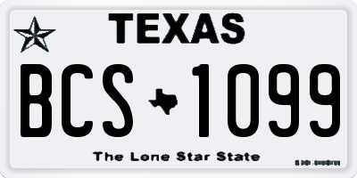 TX license plate BCS1099