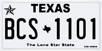 TX license plate BCS1101