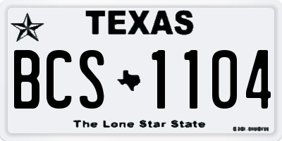 TX license plate BCS1104