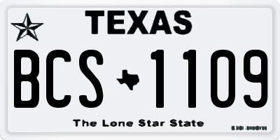 TX license plate BCS1109
