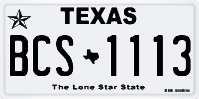 TX license plate BCS1113