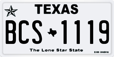 TX license plate BCS1119