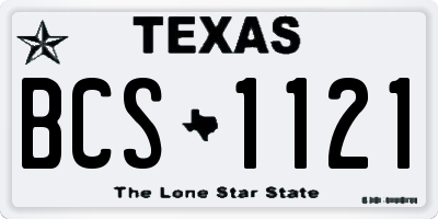 TX license plate BCS1121