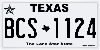 TX license plate BCS1124