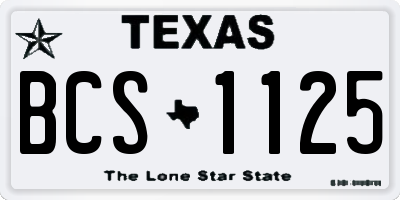 TX license plate BCS1125