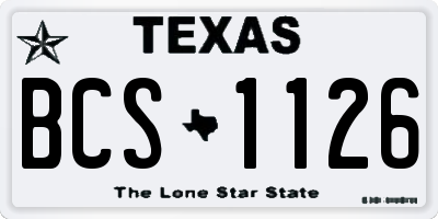 TX license plate BCS1126