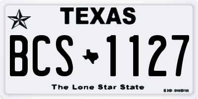TX license plate BCS1127