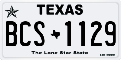 TX license plate BCS1129