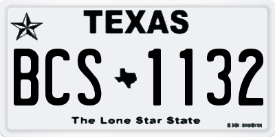 TX license plate BCS1132