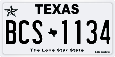 TX license plate BCS1134