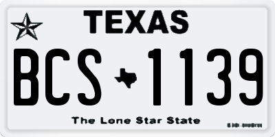 TX license plate BCS1139