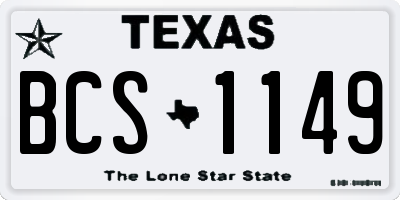 TX license plate BCS1149