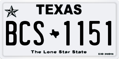 TX license plate BCS1151