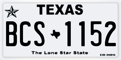 TX license plate BCS1152