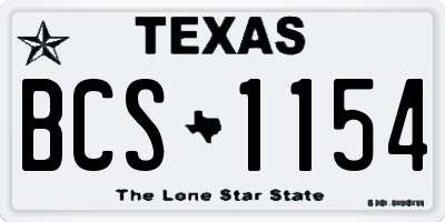 TX license plate BCS1154