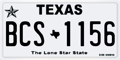 TX license plate BCS1156
