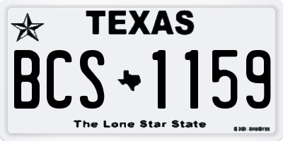 TX license plate BCS1159