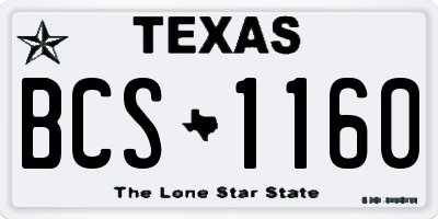 TX license plate BCS1160