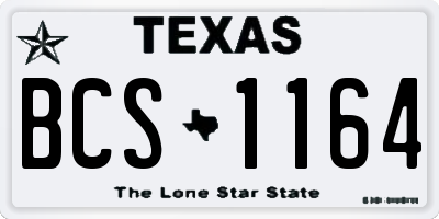TX license plate BCS1164