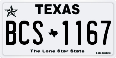 TX license plate BCS1167